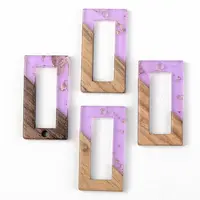 Transparent Resin & Walnut Wood Pendants