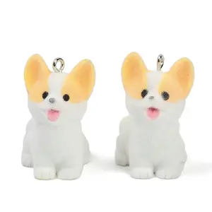 Flocky Resin Pendants