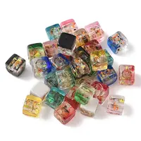 Baking Painted Handmade Gold Sand Lampwork Beads