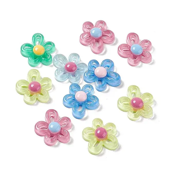 Flower Transparent Resin Cabochons