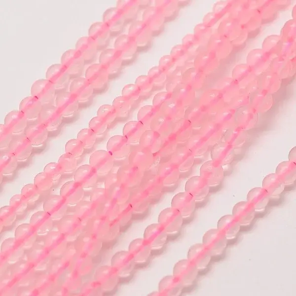 Natural Rose Quartz Round Bead Strands