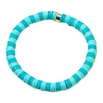 Polymer Clay Heishi Surfer Stretch Bracelet with 304 Stainless Steel Beaded