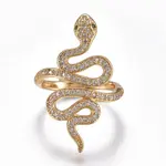 Brass Micro Pave Cubic Zirconia Cuff Rings