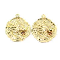 Brass Micro Pave Cubic Zirconia Pendants