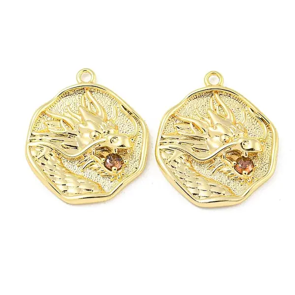 Brass Micro Pave Cubic Zirconia Pendants