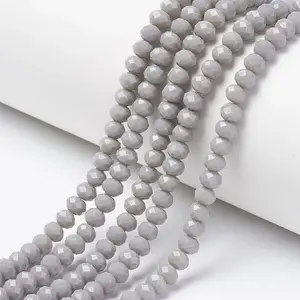 Opaque Solid Color Glass Beads Strands