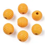 Painted Natural Wood Beehive Beads