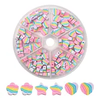 120Pcs 3 Style Handmade Polymer Clay Beads