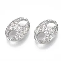 Brass Micro Pave Cubic Zirconia Links/Connectors