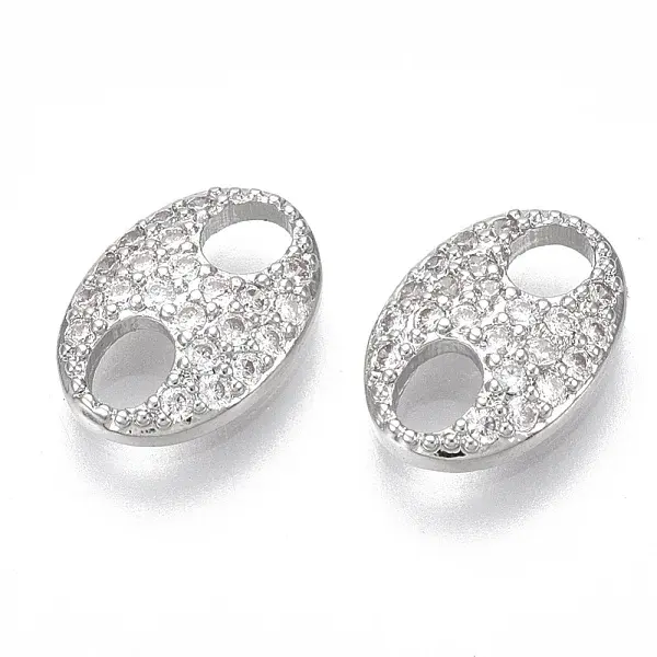 Brass Micro Pave Cubic Zirconia Links/Connectors