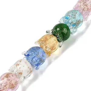 Gold Sand Lampwork Beads Strands