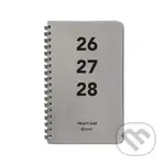 Tříletý kroužkový diář 2026–2028 (stříbrný) (měsíční)