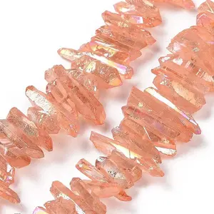 Natural Quartz Crystal Points Beads Strands