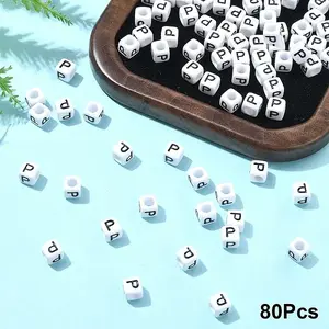 Acrylic Horizontal Hole Letter Beads
