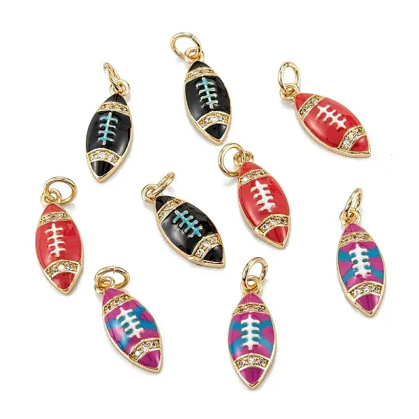 Real 18K Gold Plated Brass Micro Pave Clear Cubic Zirconia Pendants