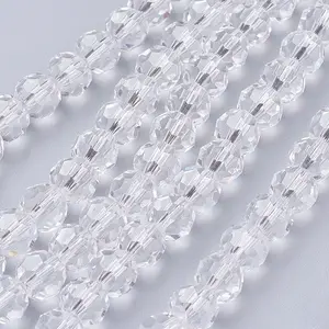 Faceted(32 Facets) Glass Round Beads Strands