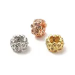 Rack Plating Brass Micro Pave Cubic Zirconia Beads