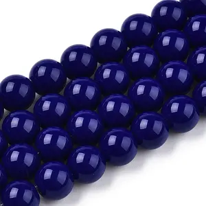 Opaque Solid Color Glass Beads Strands