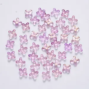 Transparent Spray Painted Glass Beads