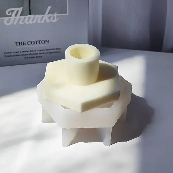 Hexagon Candlestick Food Grade Silicone Molds