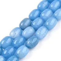Barrel Shaped Dyed Natural Aquamarine Beads Strands