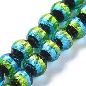 Handmade Silver Foil Lampwork Beads