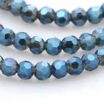 Full Rainbow Plated Glass Faceted(32 Facets) Round Spacer Beads Strands