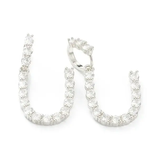 Brass Micro Pave Clear Cubic Zirconia Pendants