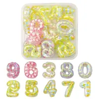 20Pcs UV Plating Transparent Acrylic Beads