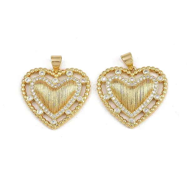 Brass Micro Pave Cubic Zirconia Pendants