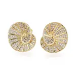 Spiral Shell Brass Micro Pave Cubic Zirconia Stud Earrings