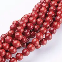 Grade AB+ Natural Red Jasper Round Beads Strands