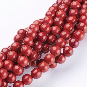 Grade AB+ Natural Red Jasper Round Beads Strands