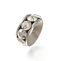 Brass Rhinestone Spacer Beads