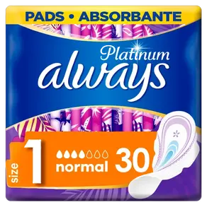 ALWAYS Platinum Normal Velikost 1 Hygienické Vložky S Křidélky 30 ks