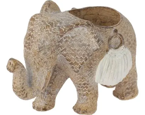 Svícen na čajovou svíčku Slon 8,5 cm, béžový