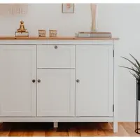 Komoda se zásuvkou Bergen, bílá/dub artisan