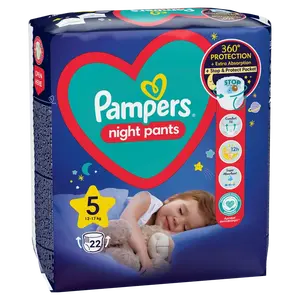 PAMPERS Night Pants Kalhotkové plenky vel. 5, 12-17 kg, 22 ks