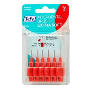 TEPE Mezizubní kartáček Extra Soft pastelově červený 0,5 mm 6 ks