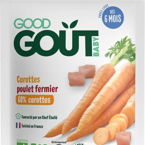 GOOD GOÛT BIO Mrkev s farmářským kuřátkem 190 g