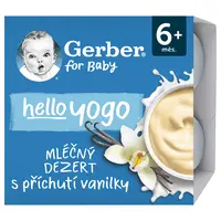 GERBER Hello yogo mléčný dezert s příchutí vanilky 4 x 100 g
