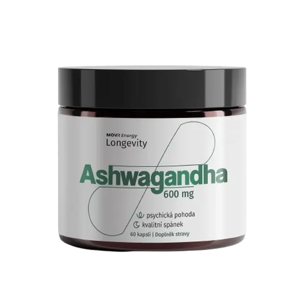 MOVIT ENERGY LONGEVITY - Ashwagandha 600 mg, 5% withanolidů, 60 kapslí