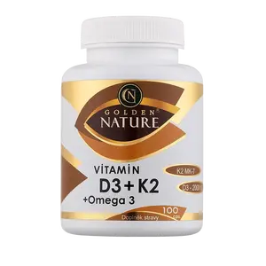 GOLDEN NATURE Vitamin D3 2000 I.U.+K2 MK-7+Omega 3 100 kapslí