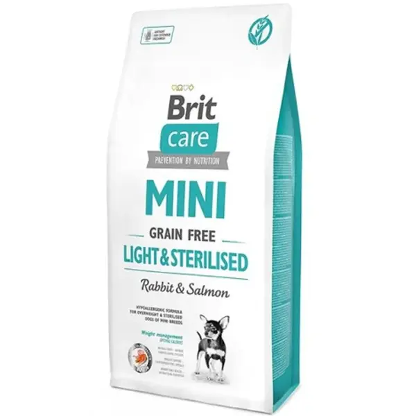 Brit Care Mini GF Light & Sterilised Rabbit & Salmon 7 kg | Granule pro psy