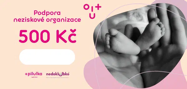 PILULKA Dobročinný poukaz na podporu organizace Nedoklubka 500 Kč