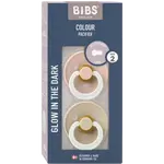 BIBS Colour Noční dudlíky z přírodního kaučuku - velikost 2, Blush/Vanilla 2 ks