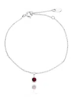 Beneto Exclusive Minimalistický stříbrný náramek s granátem GRAAGB3/20