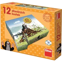 Dino - Dřevěné kostky Krtkův rok 12 kostek
