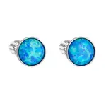 Evolution Group - Pavona Stříbrné náušnice s modrým syntetickým opálem 11001.3 blue