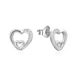 Beneto Půvabné srdíčkové náušnice se zirkony AGUP3292